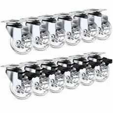 12 Rodinhas 50mm Rodízios Roda Giratórias Sem ou Com Trava Móveis Carrinhos Gel Silicone Anti Risco