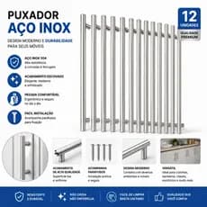 Puxador Haste Tubular Inox Escovado Móveis Armário Gaveta 96mm 128mm 160mm 192mm