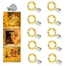 Kit 10 Fios De Fada Cordão De 2m 20 Leds De Luz Baterias