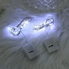 Kit 30 2m 20 Leds Fio Fada Cordão Cobre Led Fixo Bateria