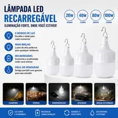 150w Lampião Camping Led Recarregável Acampamen Barraca