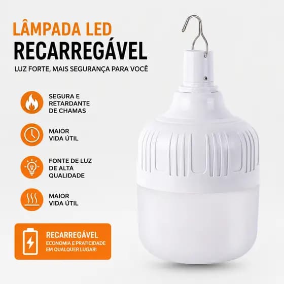 80w Lampião Camping Led Recarregável Acampamen Barraca