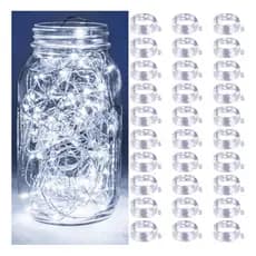 Kit 10/20/30 2m 20 Leds Fio Fada Cordão Cobre Led Fixo Bateria