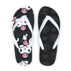 Chinelo kuromi rosto e caveira desenho alta qualidade diversos tamanhos hello kitty