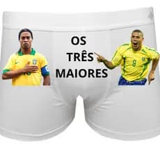 Cueca Box Personalizada  Ronaldinho gaúcho e Ronaldo fenómeno Os três maiores-  futebol