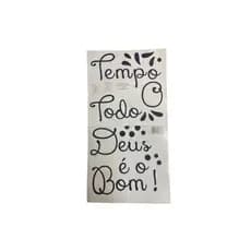 Adesivo Decorativo Frase Bíblica "Deus é Bom o Tempo Todo" ou "O Tempo Todo Deus é Bom"| 27x54cm