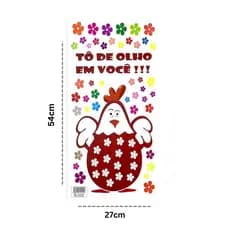 Adesivo Decorativo Galinha "Tô de Olho em Você" | 27x54cm