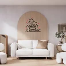 Adesivo Decorativo Frase Bíblica/ Cristã "Eu e a minha casa serviremos ao Senhor" | 27x54cm