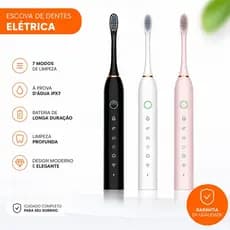 Escova de Dente Elétrica Sônica Recarregável 6 Modos Cerdas Macias | Limpeza Profunda Roteção Gengival | Longa Duração