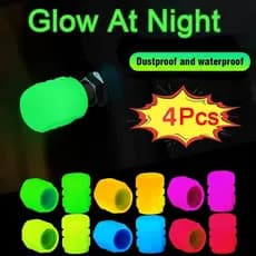 4/8/12 peças Tampa de Válvula Brilha Bico de Pneus, Capa Protetora para Moto, Bicicleta e Carro Decoração Fluorescente