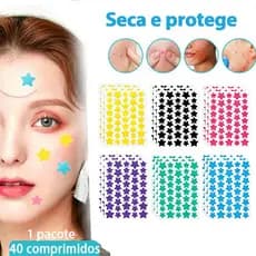 Kit 4/3/2/1 Adesivos Hidrocoloide Para Espinhas Formato Estrela Colorido – Proteção|Tratamento Antiacne e Cicatrização