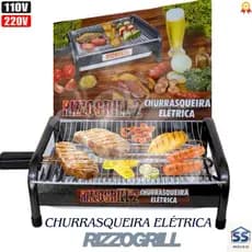 *PROMOÇÃO* Churrasqueira Eletrica Portatil em Aluminio ou Craqueada Gourmet com Pés 110v e 220v
