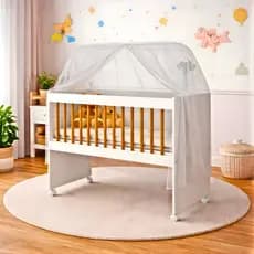 *PROMOÇÃO* Berço Mini Multifuncional Com Colchão e SUPORTE Mosquiteiro Moisés Para Bebe 100% MDF