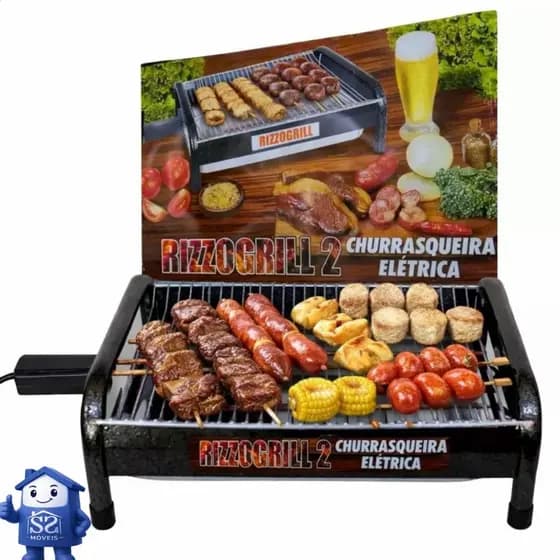 *DESCONTO* Churrasqueira Eletrica Portatil RizzoGrill - 120v ou 220v - Sem Fumaça