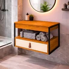 *PROMOÇÃO* Armário Gabinete Suspenso de Banheiro Harley Aço 1 Gaveta Estilo Industrial CORES