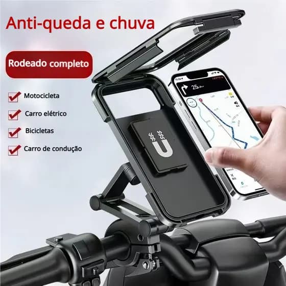 Suporte para Celular para Moto e Bicicleta 6.7 Polegadas - Articulável 360° e Resistente à Água IPX6