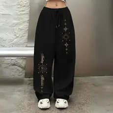Calça Moletom Wide Leg Unissex Estilo Streetwear Confortável Modelo: "Meeting Miracle" - Novidade Especial