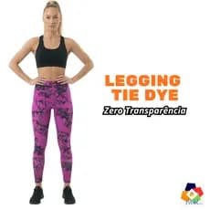 Calça Legging Feminina Tie Dye Marmorizada Legue Suplex Cintura Alta Leg Academia zero Transparência