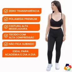 Legging feminina Poliamida Calça Grossa Zero Transparência Legue Cintura Alta academia