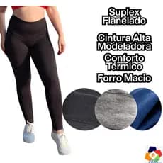 Legging Flanelada Grossa suplex Cintura Alta calça feminina peluciada Térmica legue básica Academia