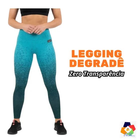 Legging Feminina Degradê Zero Transparência Calça Legue Cintura Alta  Academia Fitness Tie Dye