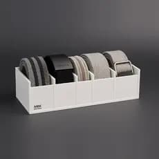 Porta Cinto Acrílico 24x8x11cm MAX Decor Cristal Preto Branco