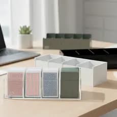 Organizador Porta Cartas De Baralho E Card Games Acrílico 5 Divisórias