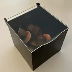 Porta Cápsula Caixa em Acrílico Transparente 15x15cm 3mm Café Decoração