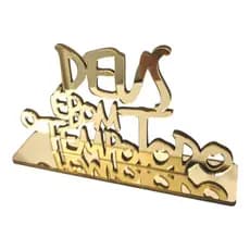 Deus É Bom O Tempo Todo - Acrílico Espelhada Decoração Sala