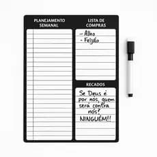 Ímã De Geladeira Porta Recados Anotações Planner Com Caneta e Apagador