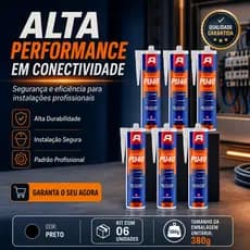 ADESIVO COLA POLIURETANO PU40 PRETO KIT 06 UNDS AUTOFIX