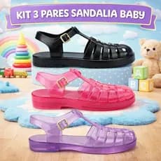 Kit com 3 Sandálias Baby Infantil – Super Conforto e Praticidade no Dia a Dia