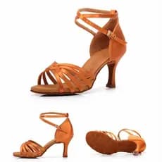 Mulheres Sapatos De Dança Latina Tango Salsa Dança 7 cm Festa De Salto Alto Sapatos De Salto Grosso