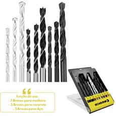 kit Jogo de Brocas Para Metal Madeira concreto 5 6 8 mm para furadeira