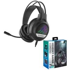 Fone Gamer com Microfone LED | Compatível Xbox One, PS4, PC, Celular e Notebook | USB