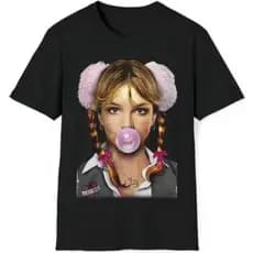 Camiseta Camisa Britney Spears Adulto/Infantil Artista Pop Blusa Unissex Algod茫o