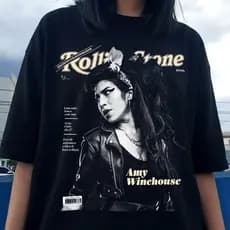 Camiseta Unissex Estampada Amy Winehouse Moda Streetwear Retr么 Rock