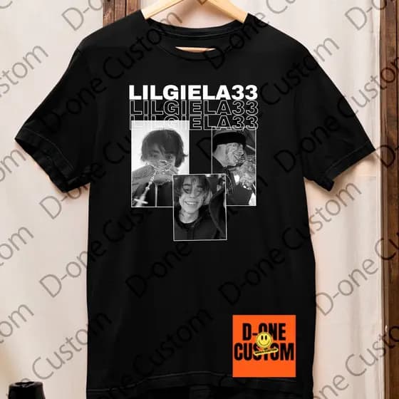 Camisa Camiseta Lilgiela33 Hip-Hop Estilo Peita Confort谩vel Show F茫 Unissex Blusa Nome Frente