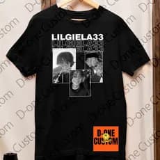 Camisa Camiseta Lilgiela33 Hip-Hop Estilo Peita Confort谩vel Show F茫 Unissex Blusa Nome Frente