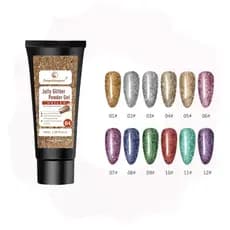 Polygel Fengshangmei Jelly Glitter 30ml Set Cristal Inodoro UV Nail Gel Extensão Set LED Gel Builder/FS-JGP-001