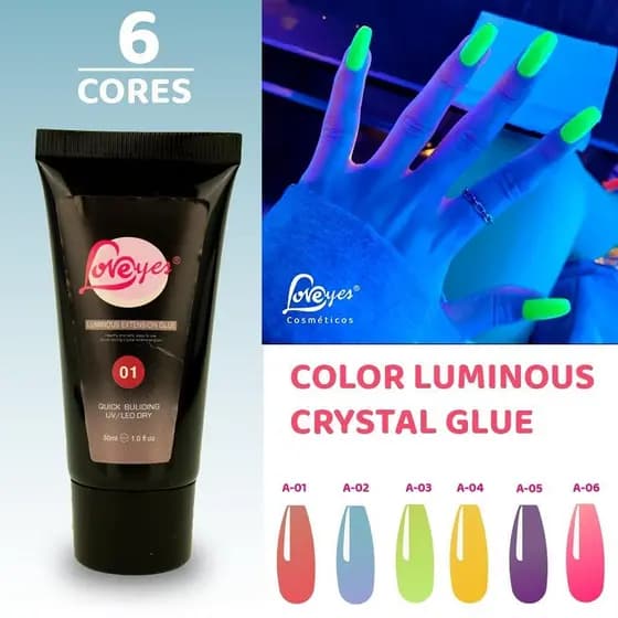 Polygel Powder Led/Uv Alongamento De Unhas 30ml - luminous Set Cristal Inodoro UV Nail Gel Extensão Set LED Gel Builder
