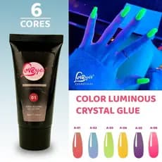 Polygel Powder Led/Uv Alongamento De Unhas 30ml - luminous Set Cristal Inodoro UV Nail Gel Extensão Set LED Gel Builder