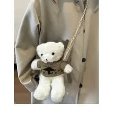 Bolsa de urso fofa feminina leve e prática, amada pelas meninas