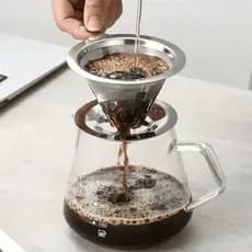 Filtro De Café Inox Pequeno Coador De Cafe Reutilizavel Cuador Reutilizável Com Suporte Cozinha Casa