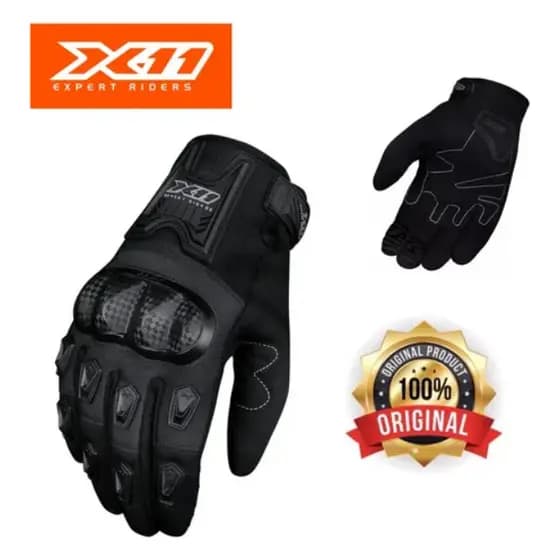 Luva X11 Blackout 2 Feminina Cano Curto Preto Proteção e Conforto Touch Screen Motoqueira Tamanho M