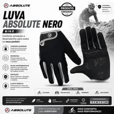 Luva Absolute Nero DL cor preto cinza ciclismo bike mtb