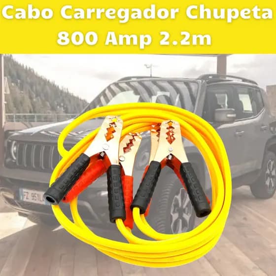 Cabo Carregador Chupeta Carro 800amp 2.2m Bom-1802 - Bomder