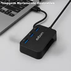 Hub 3 x USB 2.0 EXBOM Com Leitor de Cartão de Memoria 7 em 1