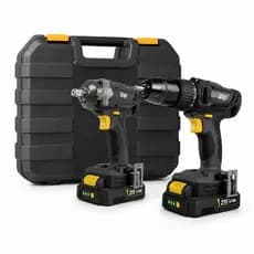 Kit Parafusadeira Furadeira Chave de Impacto K21-KT01 Bateria 1/2" 21V Maleta Torque 20 Nív. Wap