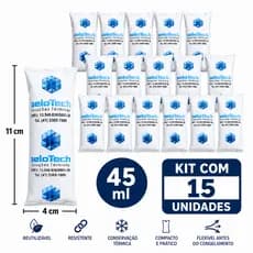 Gelo em gel reutilizável flexível 45 ml 15 unidades bolsa térmica delivery cooler transporte remédio gelo